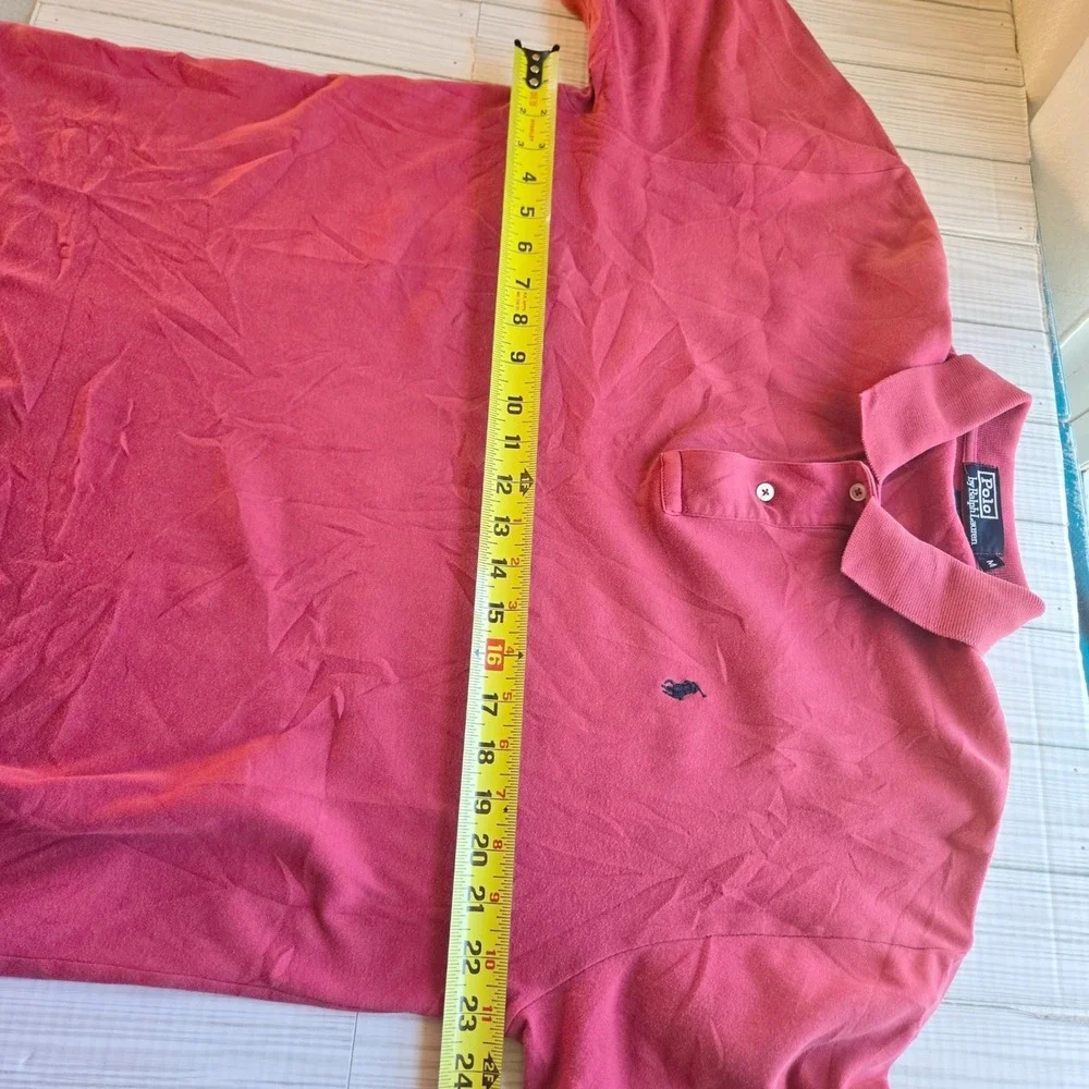 Polo Ralph Lauren Mens Classic Fit Short Sleeve Pique Polo Shirt Salmon Pink M‎